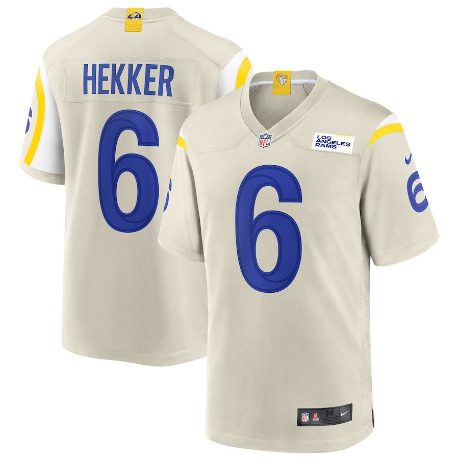 Men Los Angeles Rams #6 Johnny Hekker Nike Cream Game NFL Jersey